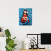 Het schilderij Het Heilig Hart door Alfred Fox Poster (Thuiskantoor)