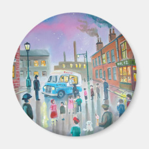 Het schilderij Ice Cream Van oil Magneet