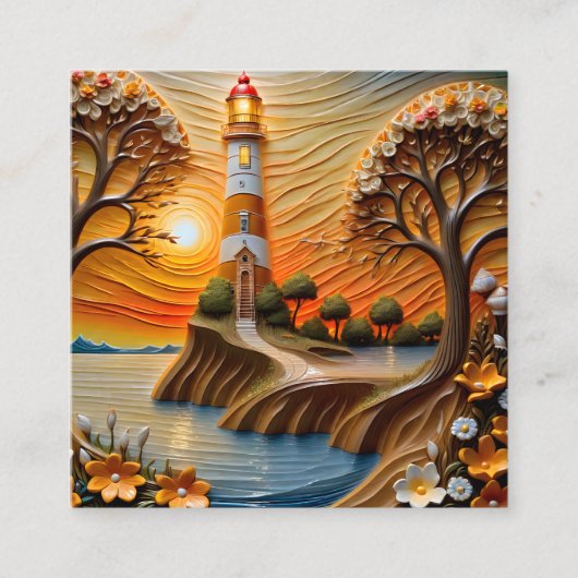 Het schilderij is gemaakt van gesneden hout en is vierkante visitekaartje (Voorkant)