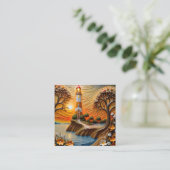 Het schilderij is gemaakt van gesneden hout en is vierkante visitekaartje (Staand voorkant)