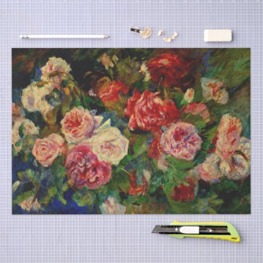 Het schilderij Rozen van Pierre Renoir, Tissuepapier (Craft)