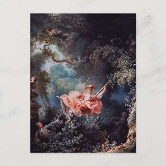 Het schilderij Swing van Jean-Honoré Fragonard Briefkaart (Voorkant)