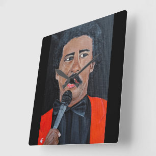 Het schilderij 'The Comedian' van Alfred Fox Vierkante Klok