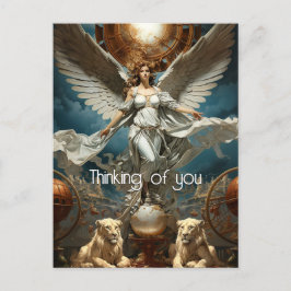 Het schilderij van de beschermengel briefkaart