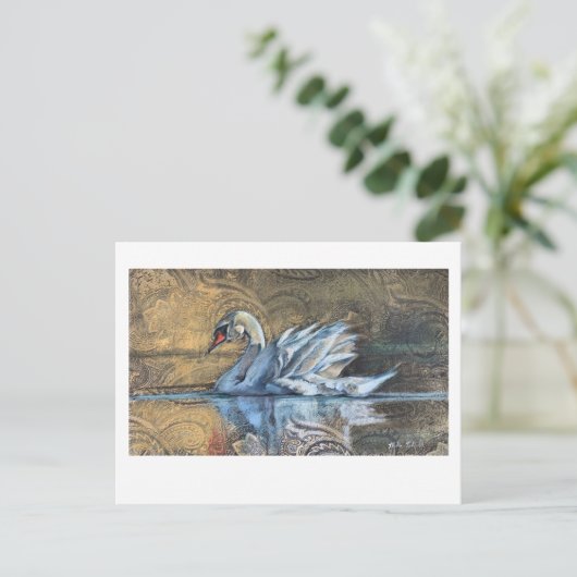 Het schilderij van de zwaan briefkaart (Staand voorkant)