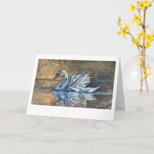 Het schilderij van de zwaan kaart (Gele Bloem)