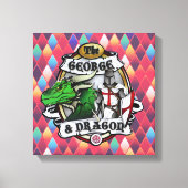 Het schilderij van George en Dragon Wrapped Canvas Afdruk (Voorkant)