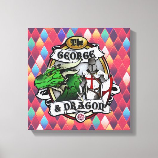 Het schilderij van George en Dragon Wrapped Canvas Afdruk (Voorkant)
