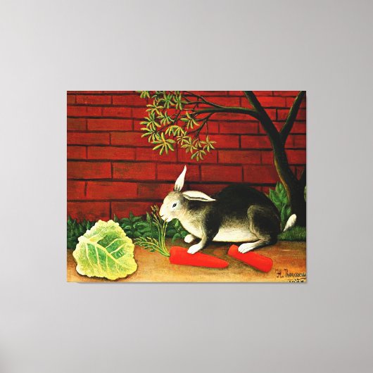 Het schilderij van Henri Rousseau, Konijn, Canvas Afdruk (Voorkant)