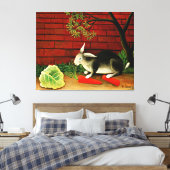 Het schilderij van Henri Rousseau, Konijn, Canvas Afdruk (Insitu (Slaapkamer))