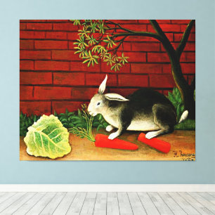 Het schilderij van Henri Rousseau, Konijn, Canvas Afdruk