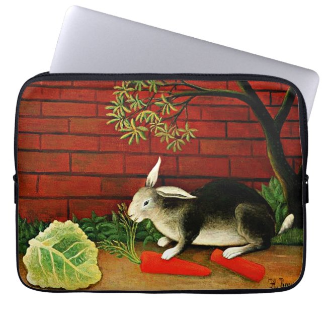 Het schilderij van Henri Rousseau, Konijn, Laptop Sleeve (Voorkant)