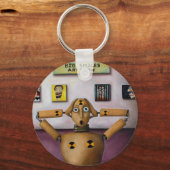 Het schilderij van het Show van de grote glimlach Sleutelhanger (Voorkant)