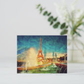 Het schilderij van het uitzicht van Parijs met de Briefkaart (Staand voorkant)