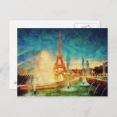 Het schilderij van het uitzicht van Parijs met de Briefkaart (Voorkant / Achterkant)