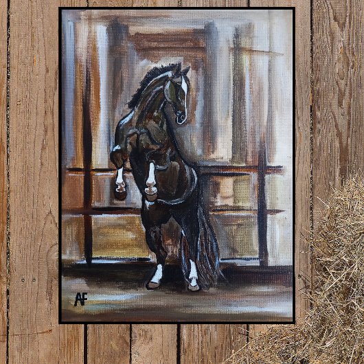 Het schilderij van het wilde paard door Alfred Fox Canvas Afdruk