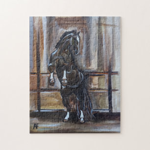 Het schilderij van het wilde paard door Alfred Fox Legpuzzel