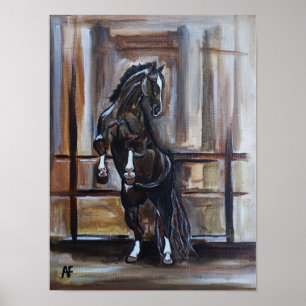 Het schilderij van het wilde paard door Alfred Fox Poster