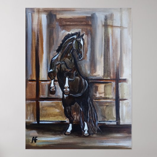Het schilderij van het wilde paard door Alfred Fox Poster (Voorkant)
