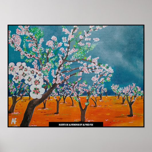 Het schilderij van Huerto de Almendros van Alfred  Poster (Voorkant)