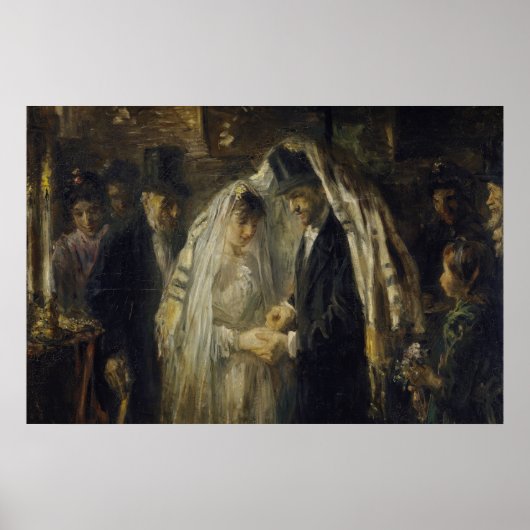 Het schilderij van Jewish Wedding Oil door Thomas  Poster (Voorkant)