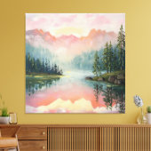 Het schilderij van Sunrise Over the Mountains. Canvas Afdruk (Insitu (Woonkamer))