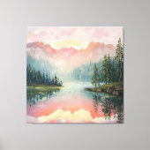 Het schilderij van Sunrise Over the Mountains. Canvas Afdruk (Voorkant)