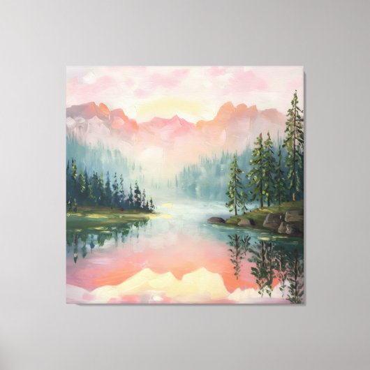 Het schilderij van Sunrise Over the Mountains. Canvas Afdruk (Voorkant)