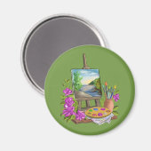Het schildersezel van de kunstschilder. magneet (Voorkant / Achterkant)