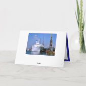 Het schip "Astoria" van de cruise, Feestdagen Kaart (Achterkant)