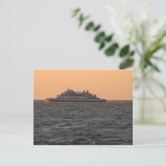 Het schip bij Sunset Briefkaart (Staand voorkant)
