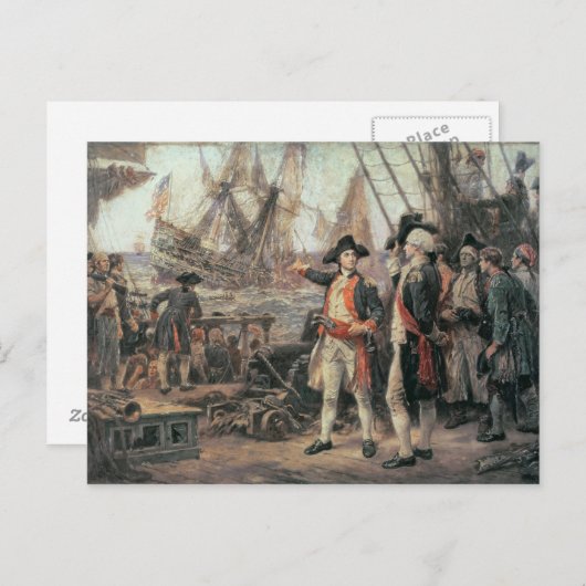 Het schip dat de overwinning zonk, 1779 briefkaart (Voorkant / Achterkant)