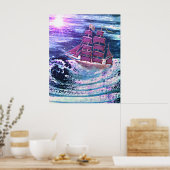 Het schip "Door God behoed" Poster (Keuken)