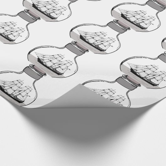 Het schip in de glazen bol cadeaupapier (Hoek)