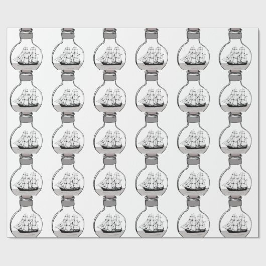 Het schip in de glazen bol cadeaupapier (Vlak)