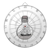 Het schip in de glazen bol dartbord (Voorkant)