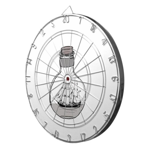 Het schip in de glazen bol dartbord (Voorkant Rechts)