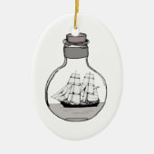 Het schip in de glazen bol keramisch ornament (Voorkant)