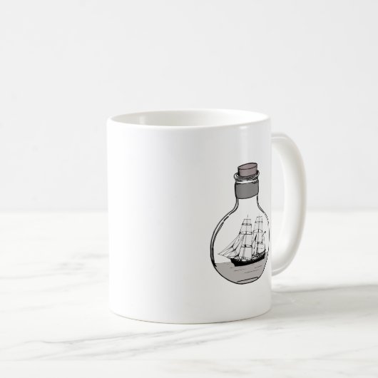 Het schip in de glazen bol koffiemok (Voorkant rechts)