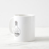 Het schip in de glazen bol koffiemok (Voorkant links)