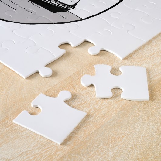 Het schip in de glazen bol legpuzzel (Zijkant)