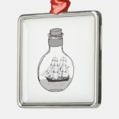 Het schip in de glazen bol metalen ornament (Links)