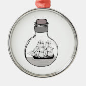 Het schip in de glazen bol metalen ornament (Voorkant)