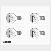 Het schip in de glazen bol rechthoekige sticker (Vel)