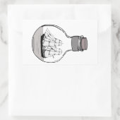 Het schip in de glazen bol rechthoekige sticker (Tas)