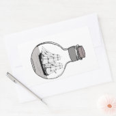 Het schip in de glazen bol rechthoekige sticker (Envelop)