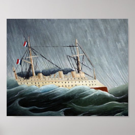 Het schip in de Tempest | Henri Rousseau Poster (Voorkant)