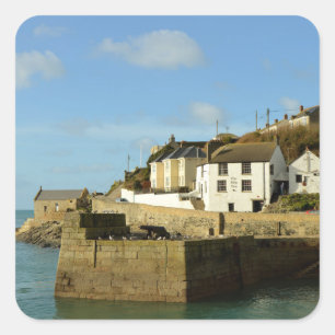 Het schip in Porthleven Cornwall Engeland Vierkante Sticker