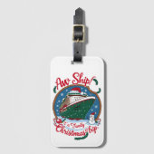 Het schip is een familie kerst cruise reis bagagelabel (Voorkant (verticaal))