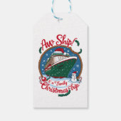 Het schip is een familie kerst cruise reis cadeaulabel (Achterkant)